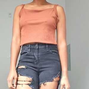 Cotton On | Salmon Open-Back Crop Top